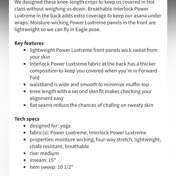 LULULEMON - Bandha Crop - Picture 8 of 8